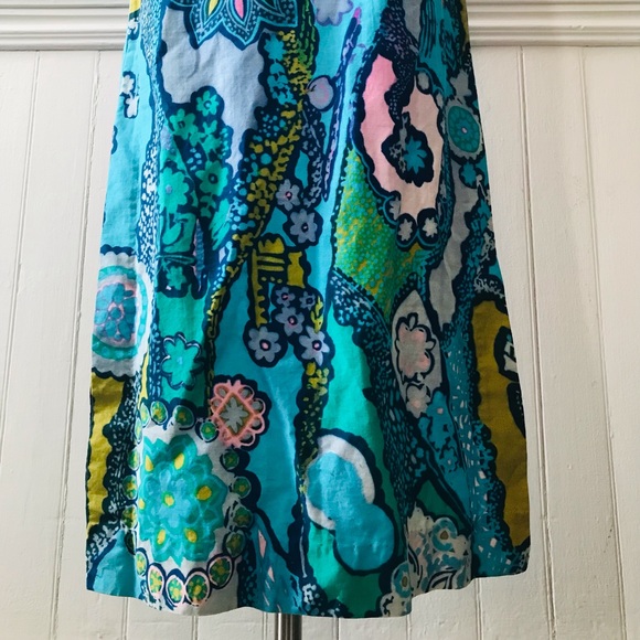 Vintage VTG 60s 1960s PSYCHEDELIC BATIK Blue Dream Festival Maxi Dress Xs - Picture 4 of 6